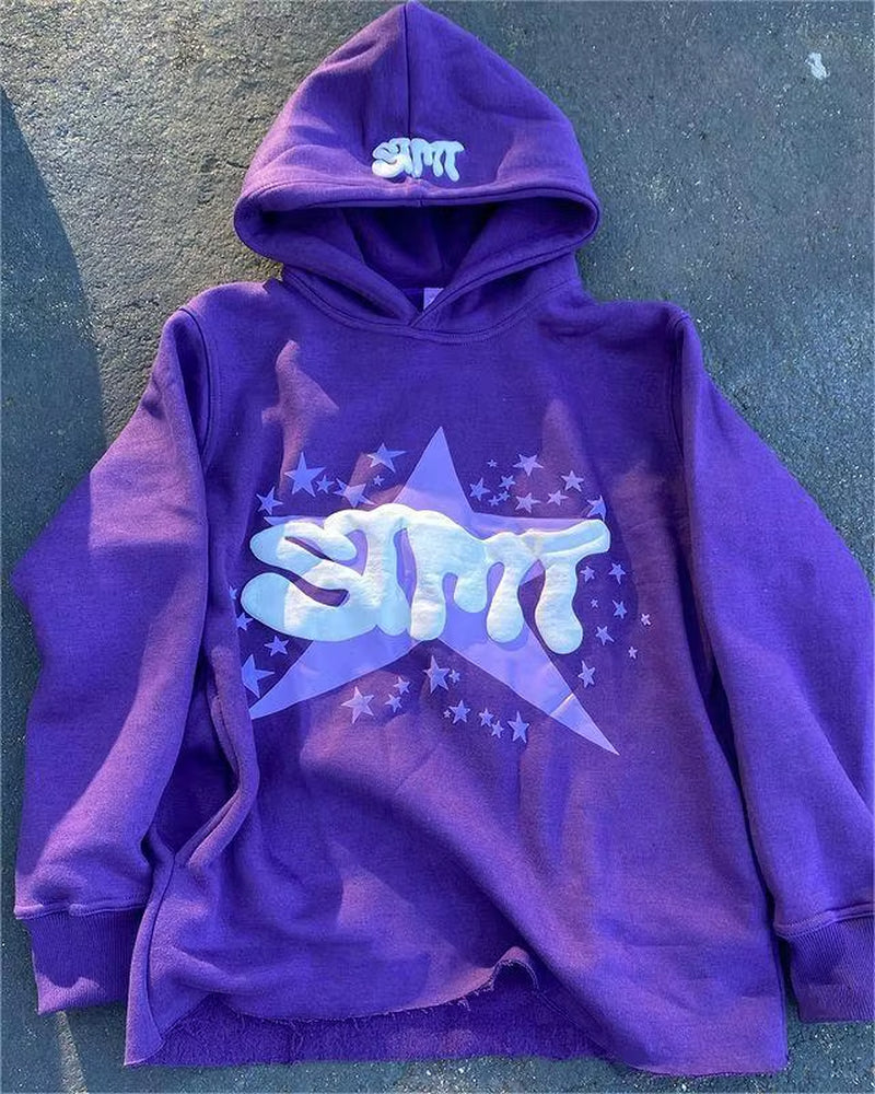 Zip Hoodie Stars Print Goth Punk Sweatshirt Men'S Hoodies Sport Coat Pullover Gothic Long Sleeve Oversized Hoodie Y2K Jacket Emo