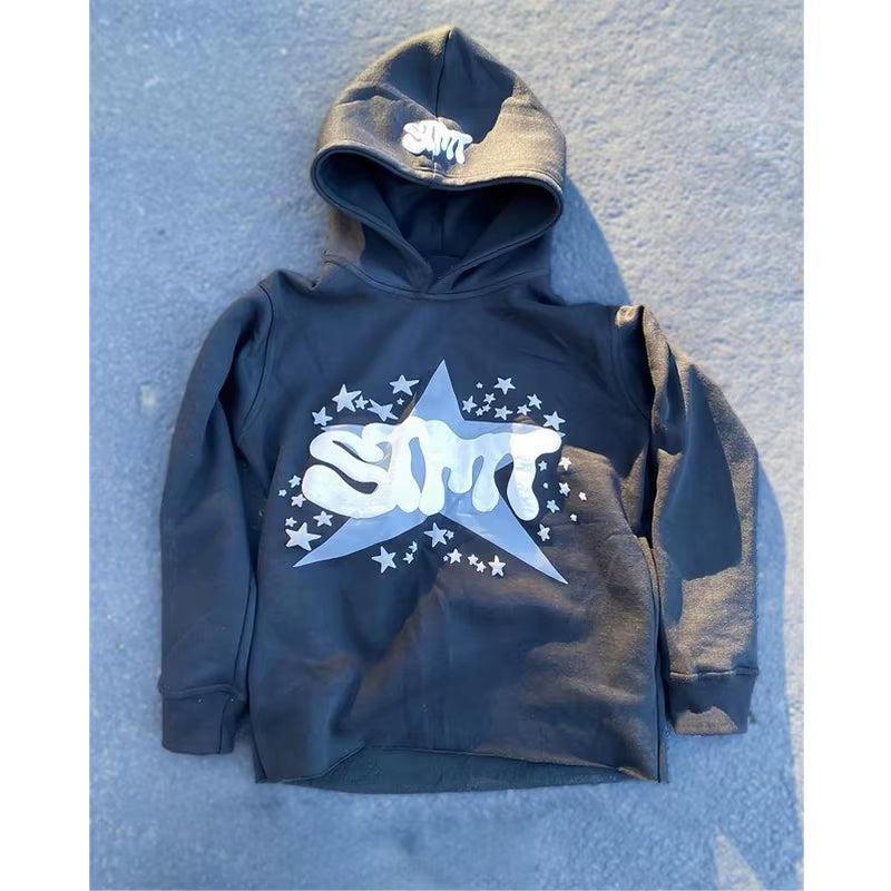 Zip Hoodie Stars Print Goth Punk Sweatshirt Men'S Hoodies Sport Coat Pullover Gothic Long Sleeve Oversized Hoodie Y2K Jacket Emo