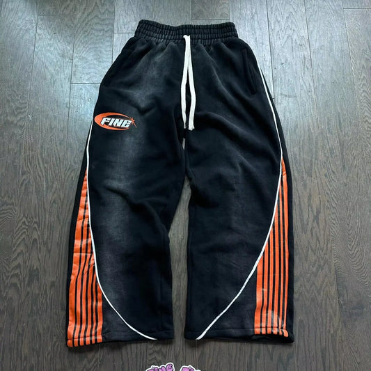Y2K Fashion Double Waist Pants New American Street Trend Hip Hop Men Clothing Jogger Drawstring Sweatpants Loose Cargo Trousers