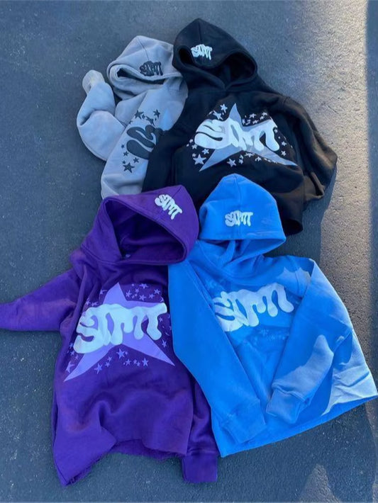 Zip Hoodie Stars Print Goth Punk Sweatshirt Men'S Hoodies Sport Coat Pullover Gothic Long Sleeve Oversized Hoodie Y2K Jacket Emo
