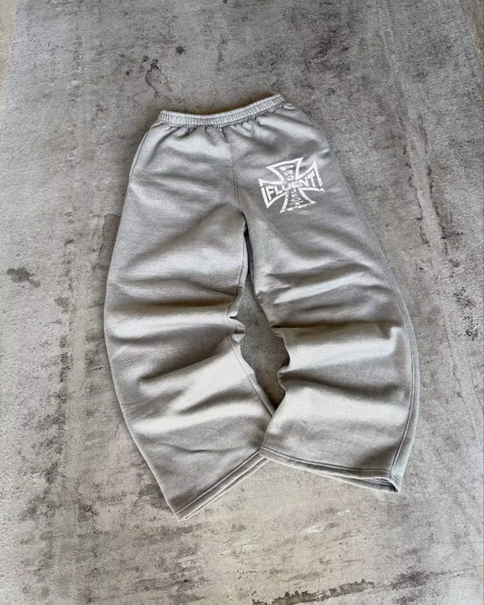 Fashion Trend Brand High Street Sports Sweatpants Men Y2K Loose Straight Pants Hip Hop American Winter Couple Goth Vintage Pants